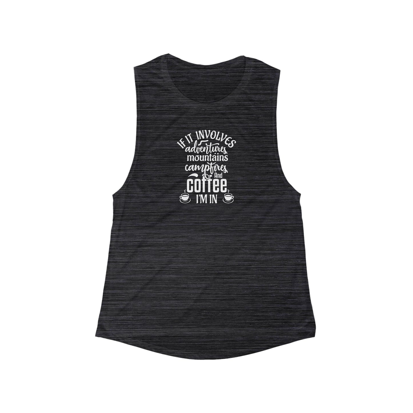Adventures & Coffee - Women's Flowy Scoop Muscle Tank