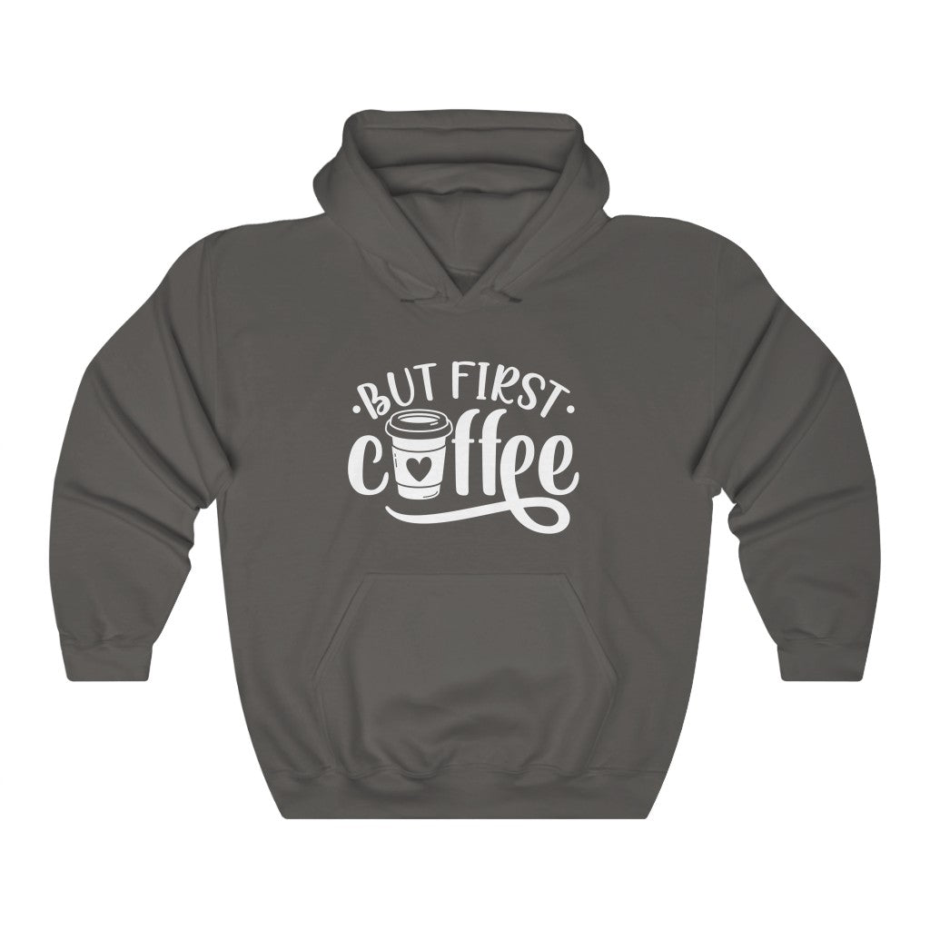 But First Coffee - Unisex Heavy Blend™ Hooded Sweatshirt